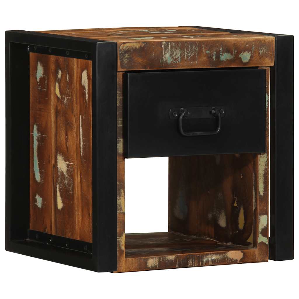 vidaXL Nachttische 2 Stk. Mehrfarbig 40x35x40 cm Altholz Massivholz