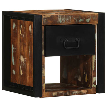 vidaXL Nachttische 2 Stk. Mehrfarbig 40x35x40 cm Altholz Massivholz