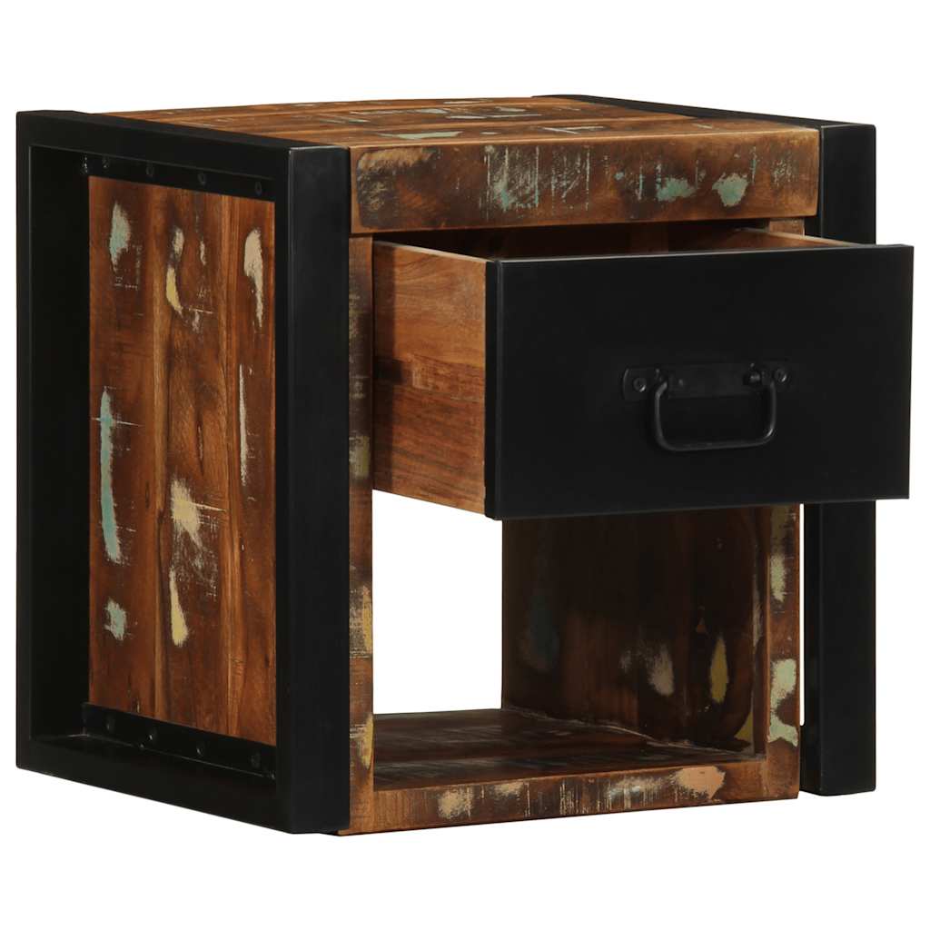 vidaXL Nachttische 2 Stk. Mehrfarbig 40x35x40 cm Altholz Massivholz