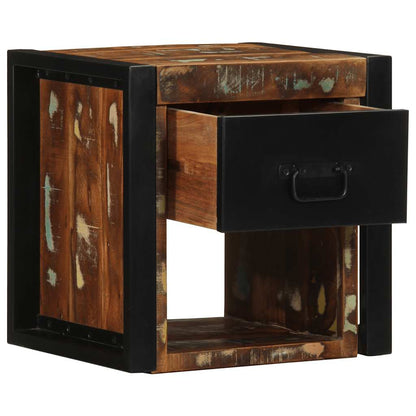 vidaXL Nachttische 2 Stk. Mehrfarbig 40x35x40 cm Altholz Massivholz