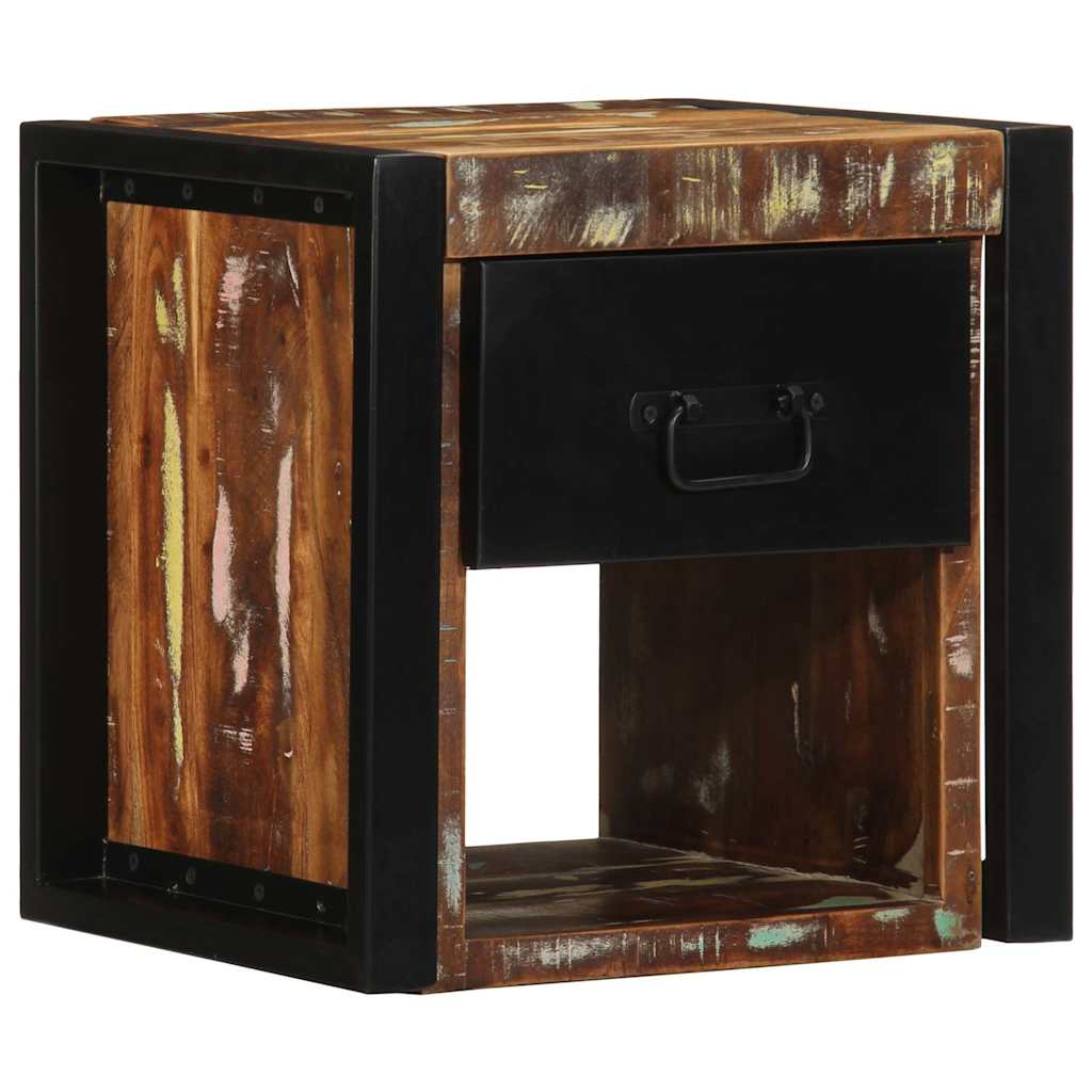 vidaXL Nachttische 2 Stk. Mehrfarbig 40x35x40 cm Altholz Massivholz