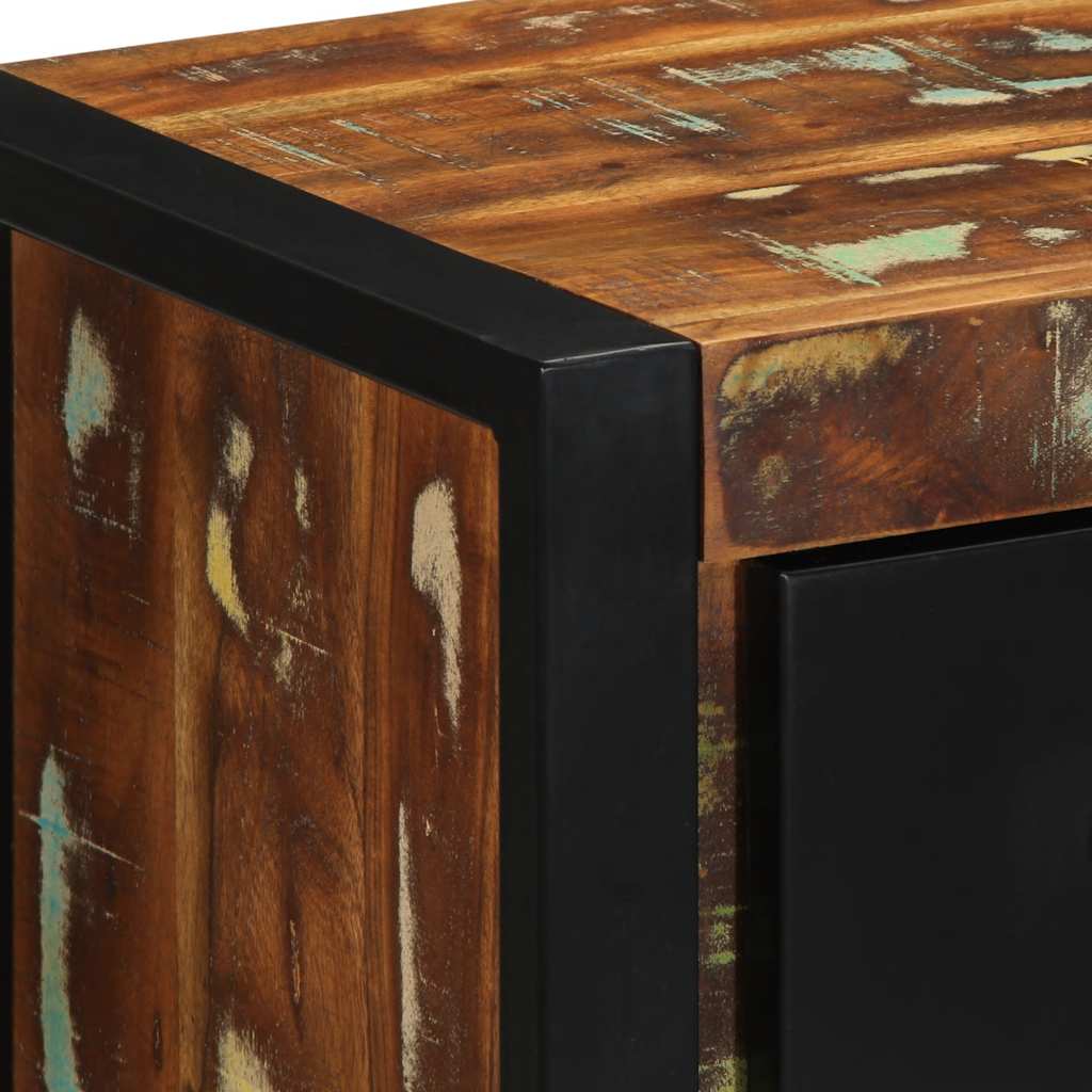 vidaXL Nachttische 2 Stk. Mehrfarbig 40x35x40 cm Altholz Massivholz