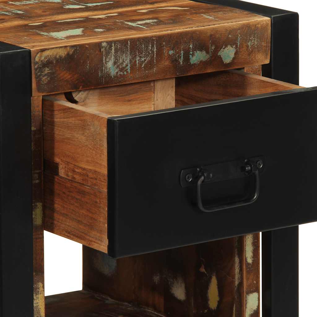 vidaXL Nachttische 2 Stk. Mehrfarbig 40x35x40 cm Altholz Massivholz
