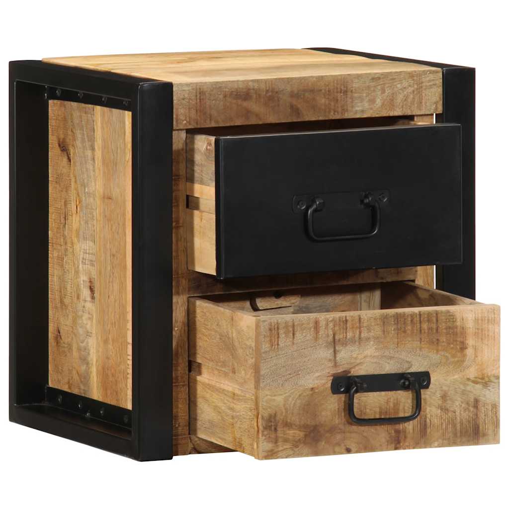 vidaXL Nachttisch 40x35x40 cm Raues Mango-Massivholz