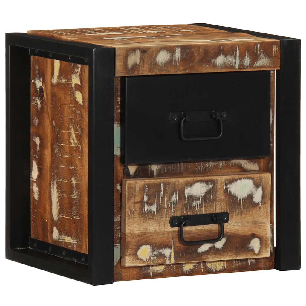 vidaXL Nachttisch Mehrfarbig 40x35x40 cm Altholz Massivholz