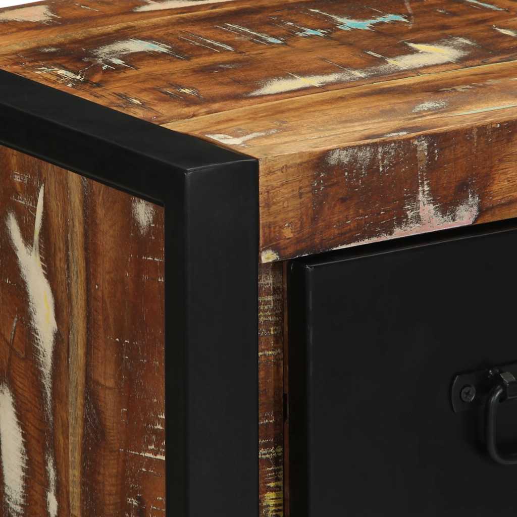 vidaXL Nachttisch Mehrfarbig 40x35x40 cm Altholz Massivholz