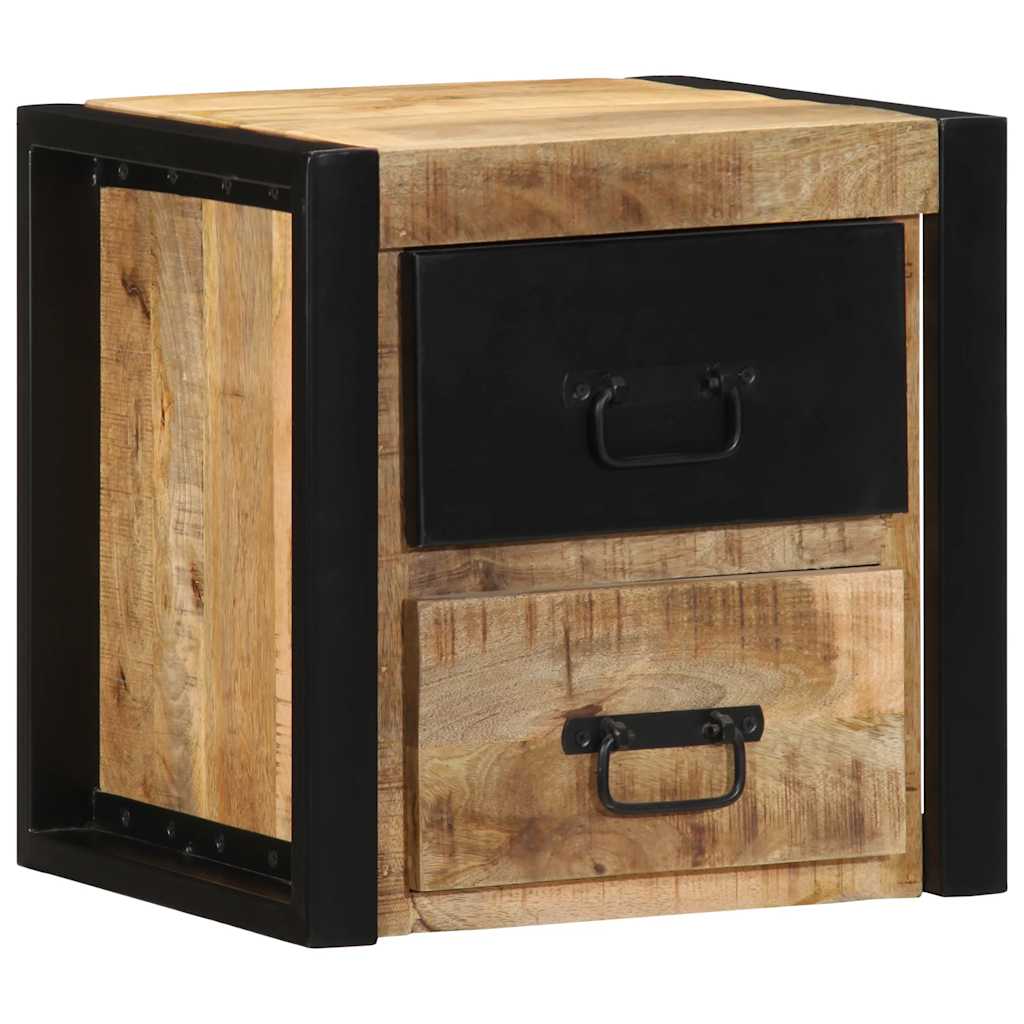 vidaXL Nachttische 2 Stk. 40x35x40 cm Raues Mango-Massivholz