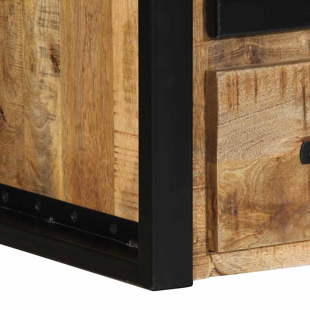 vidaXL Nachttische 2 Stk. 40x35x40 cm Raues Mango-Massivholz