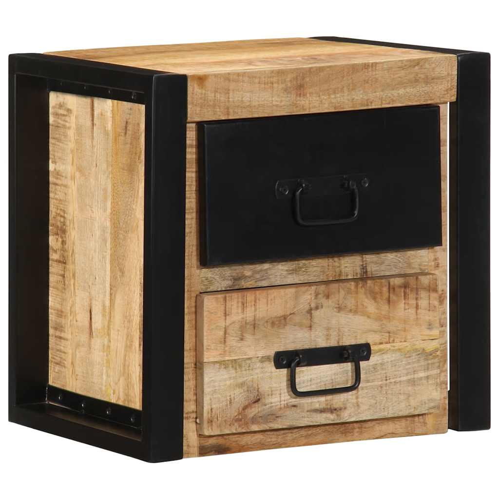 vidaXL Nachttische 2 Stk. 40x35x40 cm Raues Mango-Massivholz
