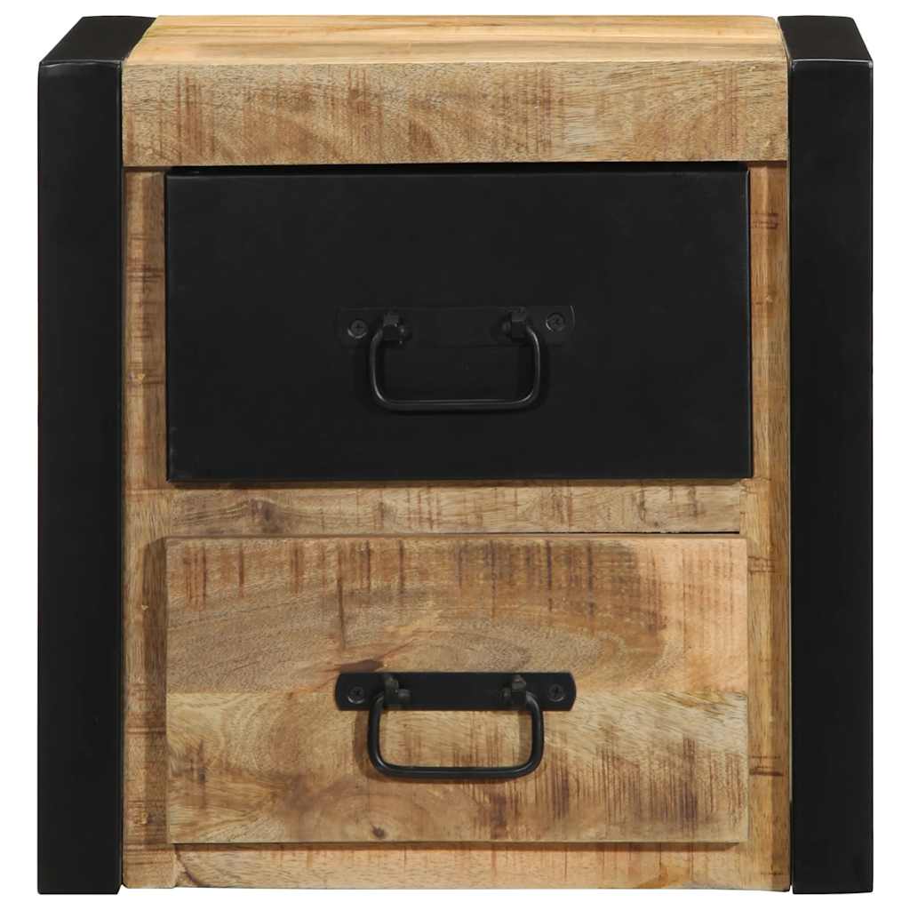 vidaXL Nachttische 2 Stk. 40x35x40 cm Raues Mango-Massivholz