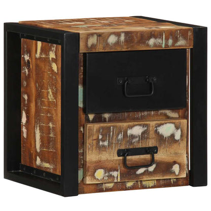 vidaXL Nachttische 2 Stk. Mehrfarbig 40x35x40 cm Altholz Massivholz
