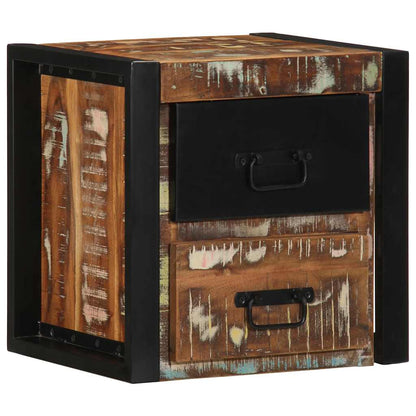 vidaXL Nachttische 2 Stk. Mehrfarbig 40x35x40 cm Altholz Massivholz