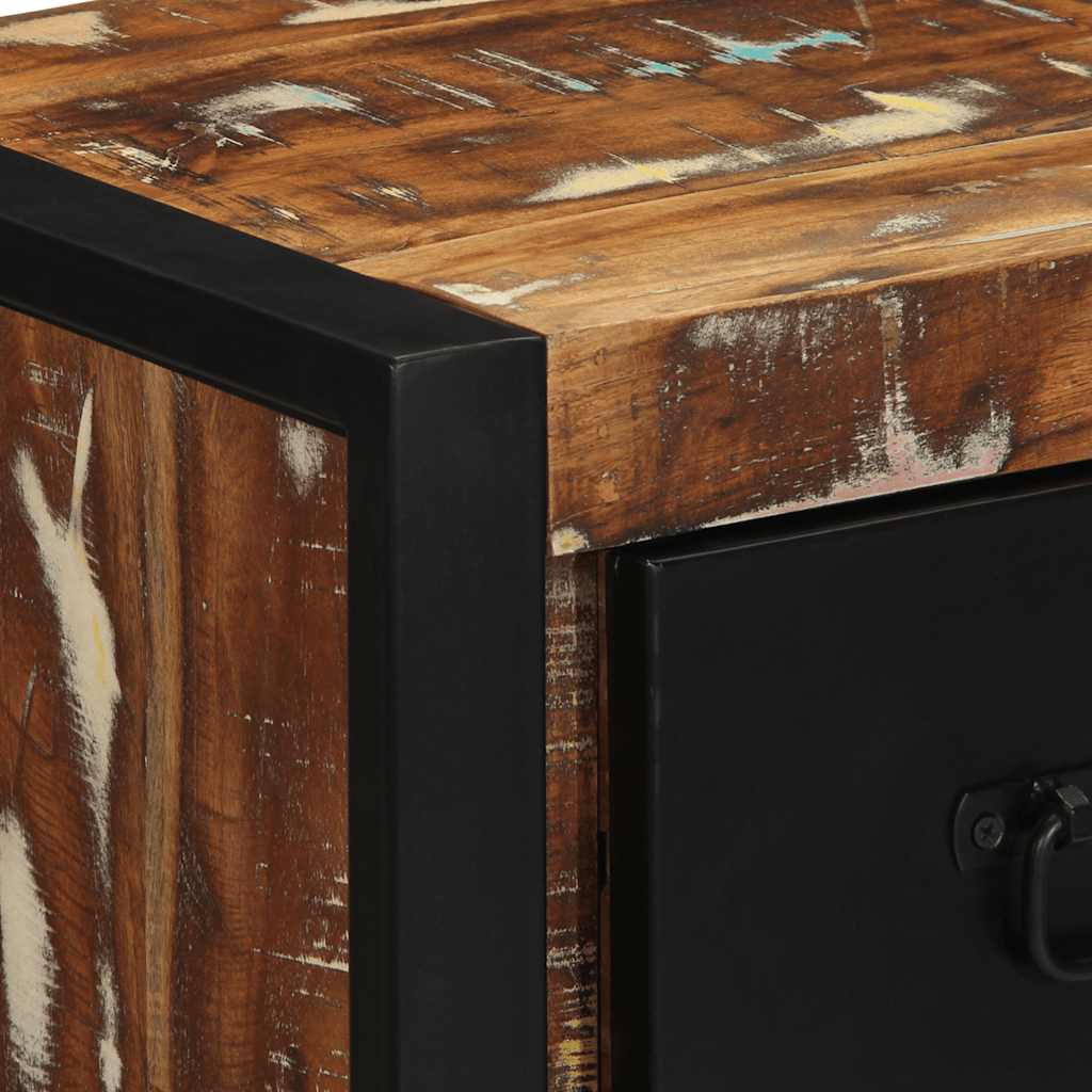vidaXL Nachttische 2 Stk. Mehrfarbig 40x35x40 cm Altholz Massivholz