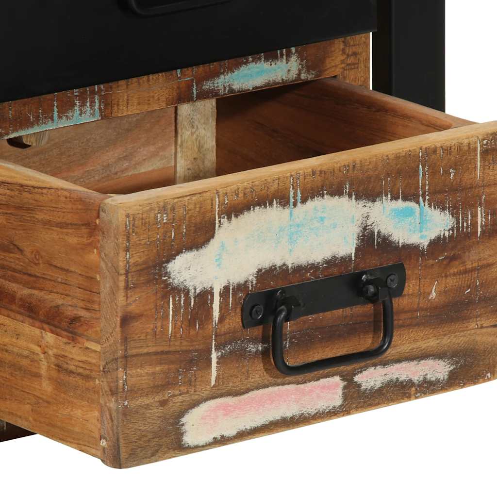 vidaXL Nachttische 2 Stk. Mehrfarbig 40x35x40 cm Altholz Massivholz