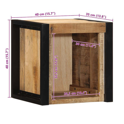 vidaXL Nachttisch 40x35x40 cm Raues Mango-Massivholz
