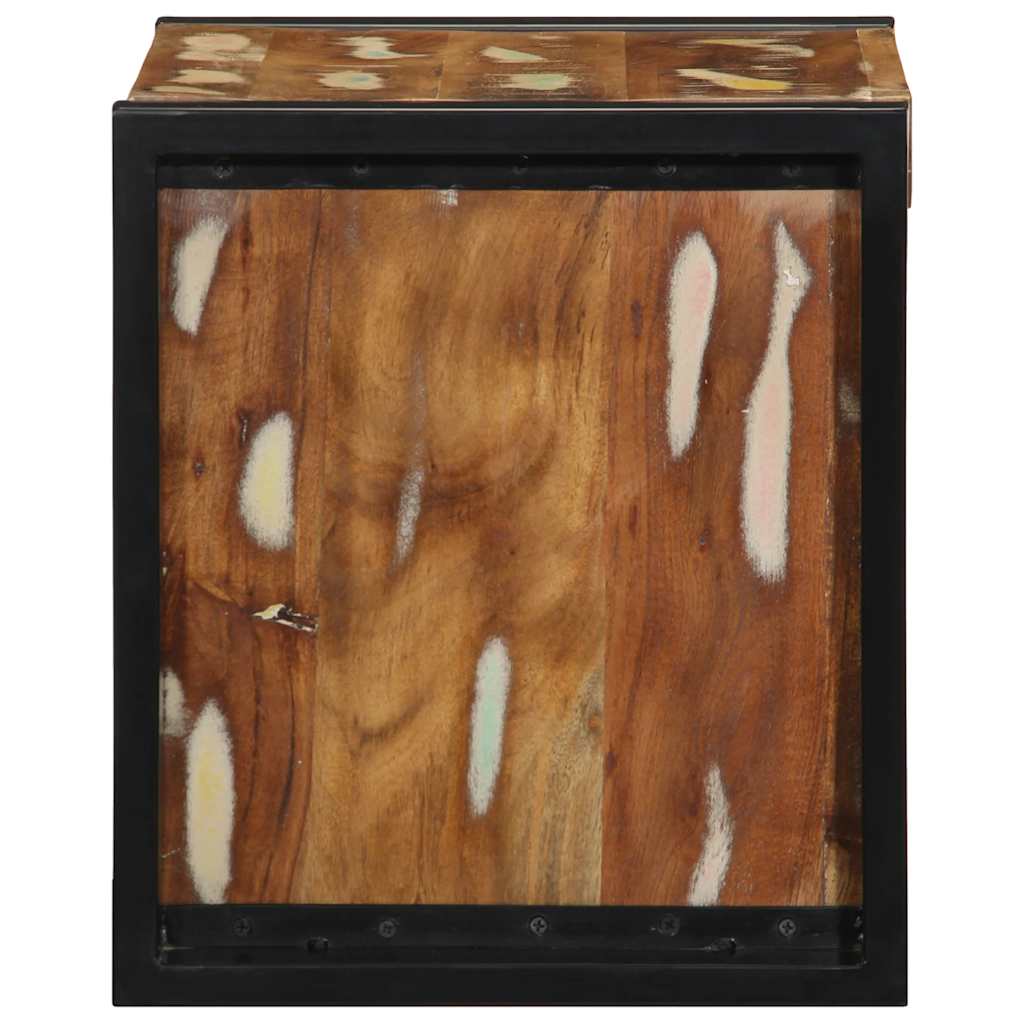 vidaXL Nachttische 2 Stk. Mehrfarbig 40x35x40 cm Altholz Massivholz