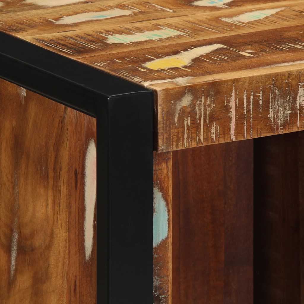 vidaXL Nachttische 2 Stk. Mehrfarbig 40x35x40 cm Altholz Massivholz