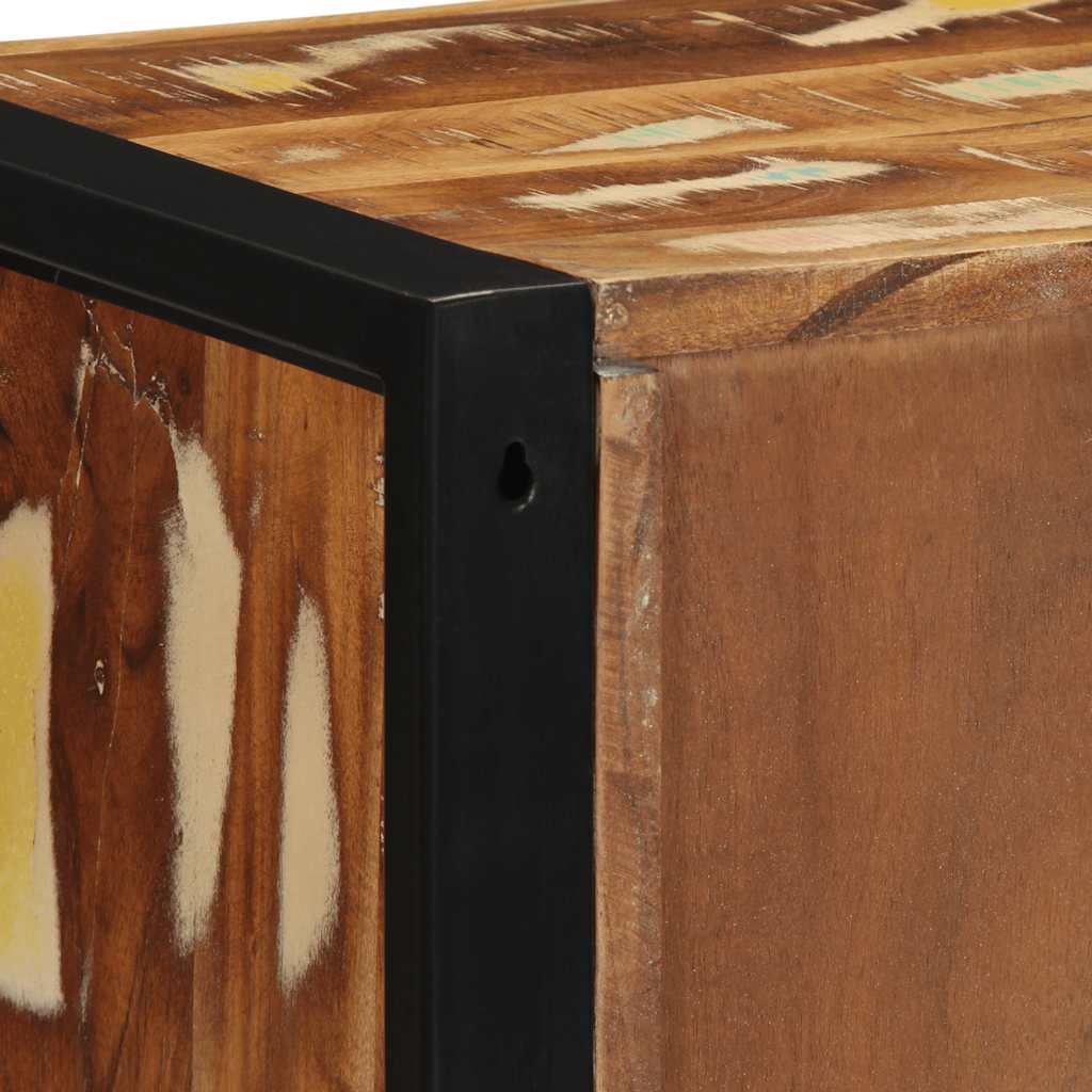 vidaXL Nachttische 2 Stk. Mehrfarbig 40x35x40 cm Altholz Massivholz