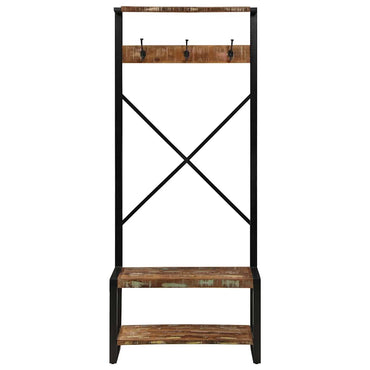 vidaXL Kleiderständer Mehrfarbig 80x40x190 cm Altholz Massivholz