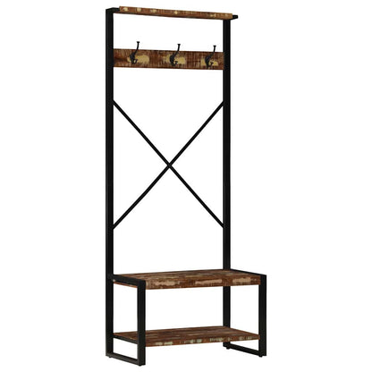 vidaXL Kleiderständer Mehrfarbig 80x40x190 cm Altholz Massivholz