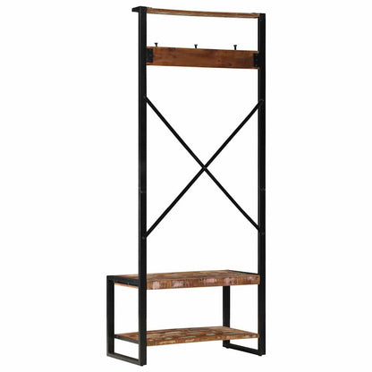 vidaXL Kleiderständer Mehrfarbig 80x40x190 cm Altholz Massivholz