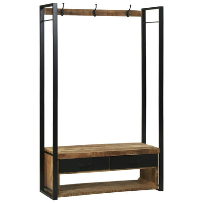 vidaXL Kleiderständer Braun 110 x 40 x 179 cm Massivholz Mango