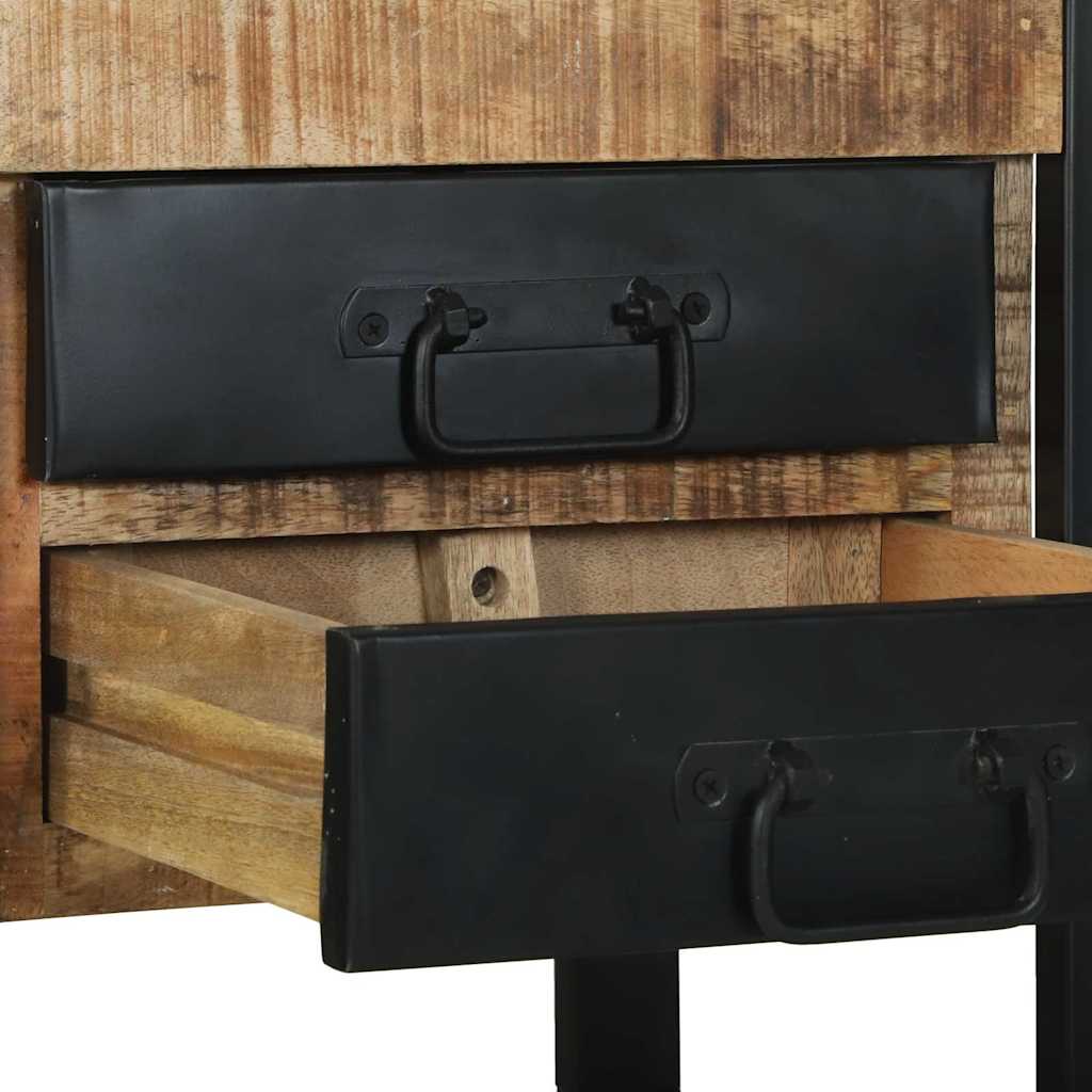 vidaXL Table d'appoint avec étagère Marron 40 x 40 x 80 cm Bois de manguier massif