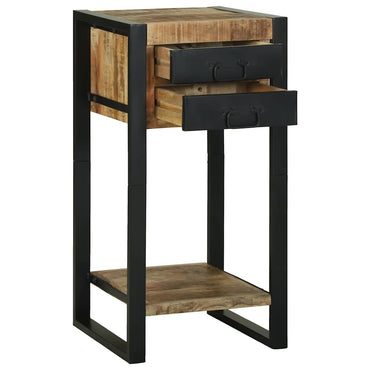 vidaXL Table d'appoint avec étagère Marron 40 x 40 x 80 cm Bois de manguier massif