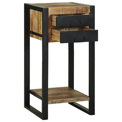 vidaXL Table d'appoint avec étagère Marron 40 x 40 x 80 cm Bois de manguier massif