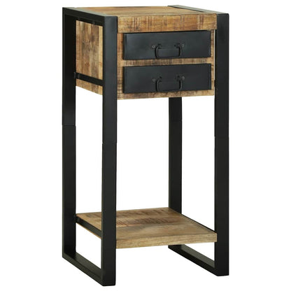 vidaXL Table d'appoint avec étagère Marron 40 x 40 x 80 cm Bois de manguier massif