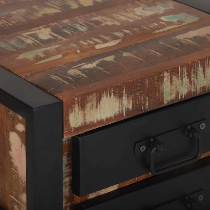 vidaXL Beistelltisch mit Regal Mehrfarbig Massives upgecyceltes Holz