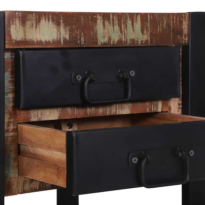 vidaXL Beistelltisch mit Regal Mehrfarbig Massives upgecyceltes Holz