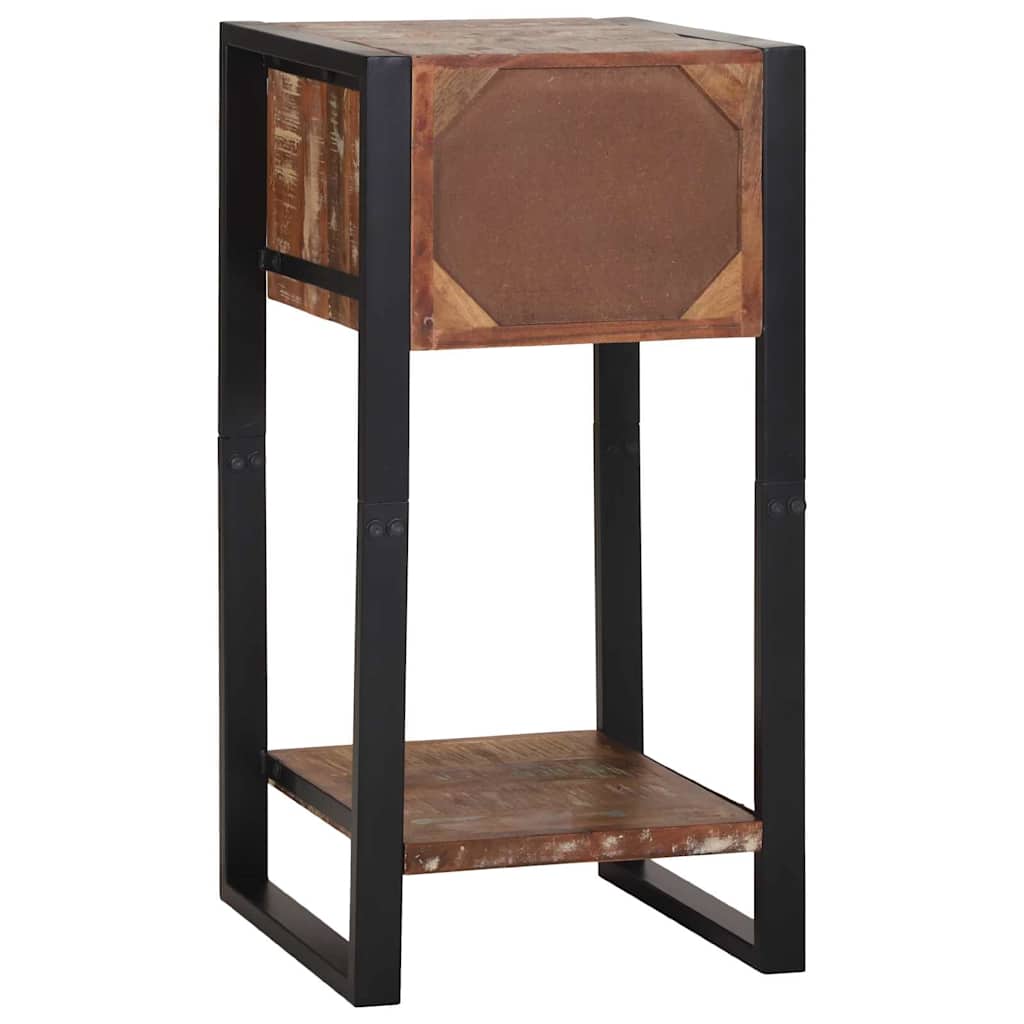 vidaXL Beistelltisch mit Regal Mehrfarbig Massives upgecyceltes Holz