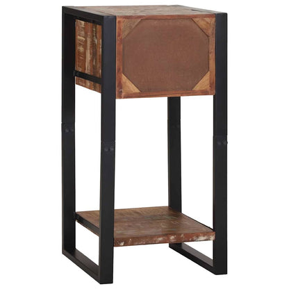 vidaXL Beistelltisch mit Regal Mehrfarbig Massives upgecyceltes Holz
