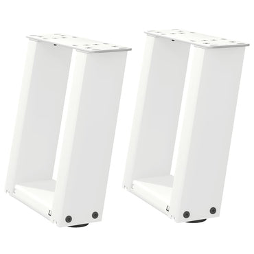 vidaXL Couchtischbeine U-Form 2 Stk. Weiß 30x(30-31) cm Stahl