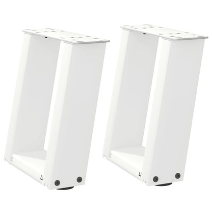 vidaXL Couchtischbeine U-Form 2 Stk. Weiß 30x(30-31) cm Stahl