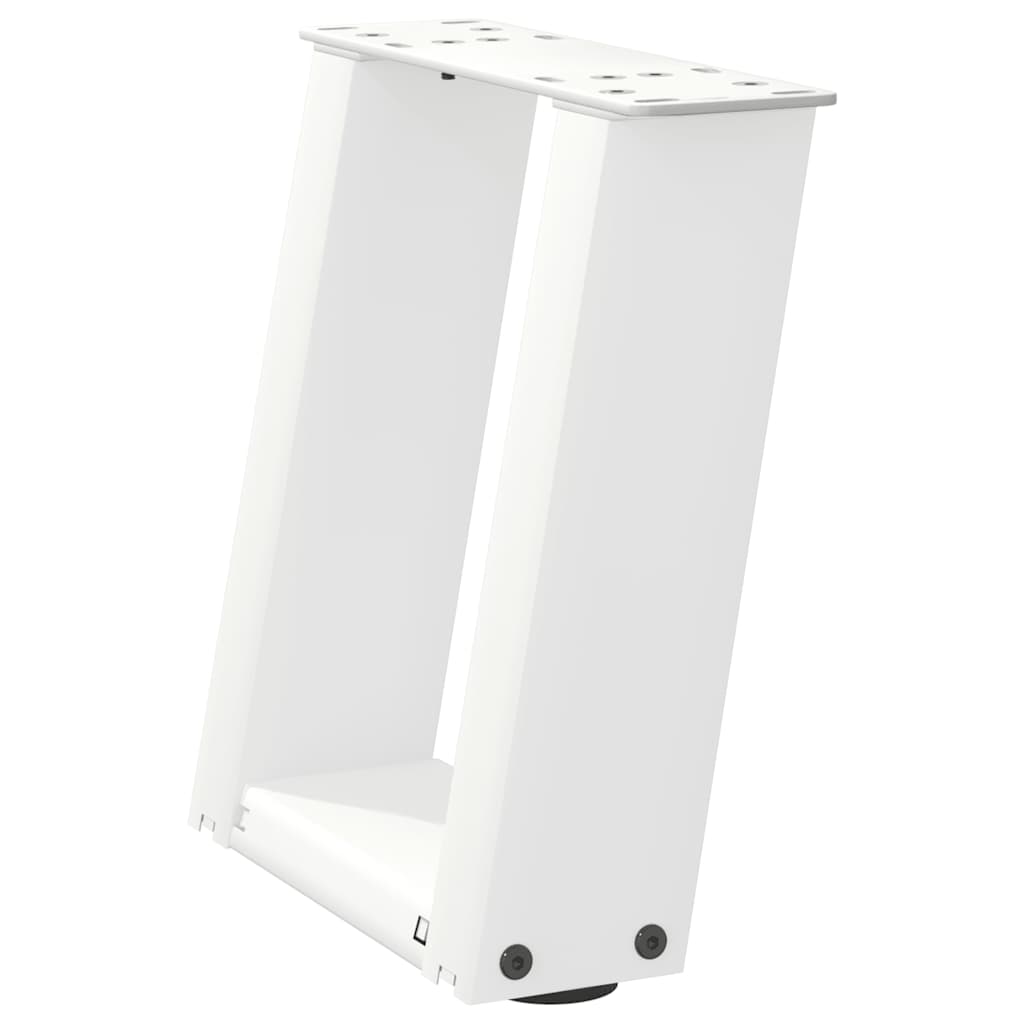 vidaXL Couchtischbeine U-Form 2 Stk. Weiß 30x(30-31) cm Stahl