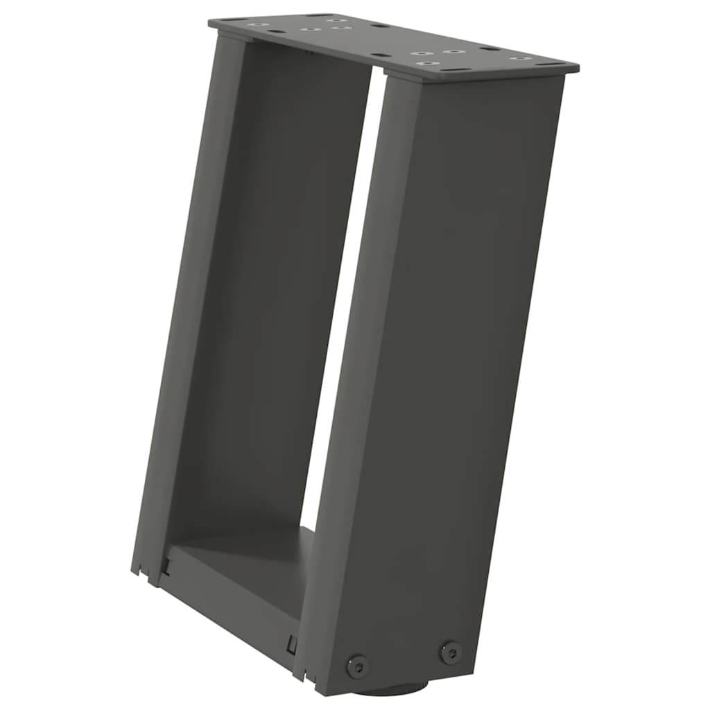 vidaXL Couchtischbeine U-Form 2 Stk. Anthrazit 30x(30-31) cm Stahl