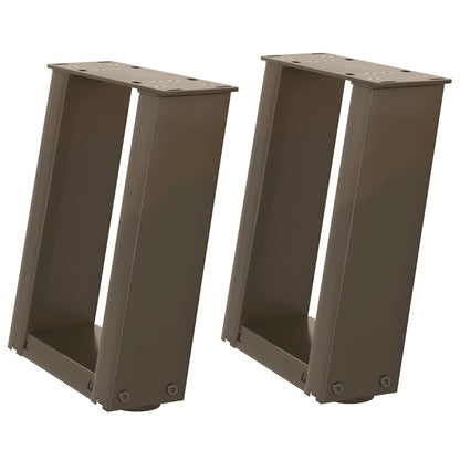 vidaXL Couchtischbeine U-Form 2 Stk. Naturstahl 30x(30-31) cm Stahl