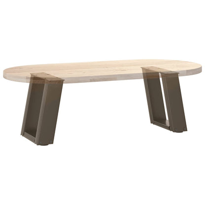 vidaXL Couchtischbeine U-Form 2 Stk. Naturstahl 30x(30-31) cm Stahl
