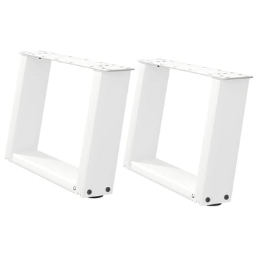 vidaXL Couchtischbeine U-Form 2 Stk. Weiß 40x(30-31) cm Stahl