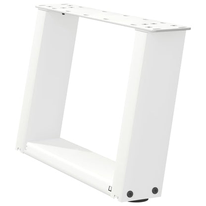 vidaXL Couchtischbeine U-Form 2 Stk. Weiß 40x(30-31) cm Stahl
