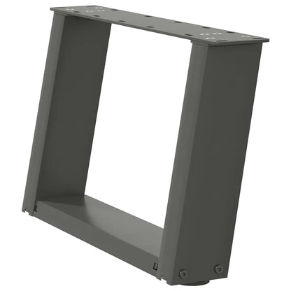 vidaXL Couchtischbeine U-Form 2 Stk. Anthrazit 40x(30-31) cm Stahl