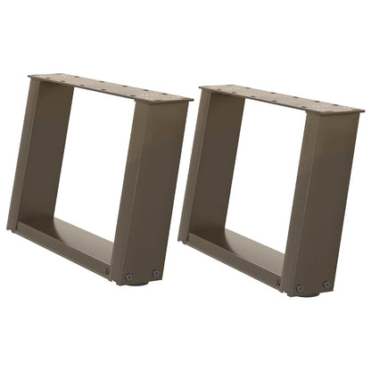 vidaXL Couchtischbeine U-Form 2 Stk. Naturstahl 40x(30-31) cm Stahl