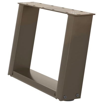 vidaXL Couchtischbeine U-Form 2 Stk. Naturstahl 40x(30-31) cm Stahl