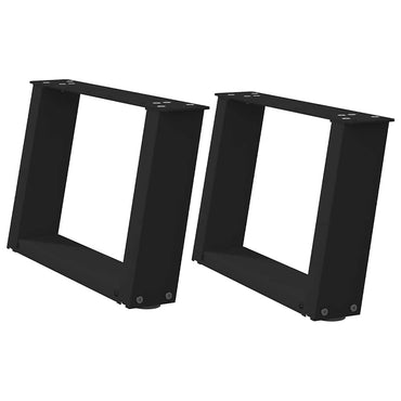 vidaXL Couchtischbeine U-Form 2 Stk. Schwarz 50x(30-31) cm Stahl