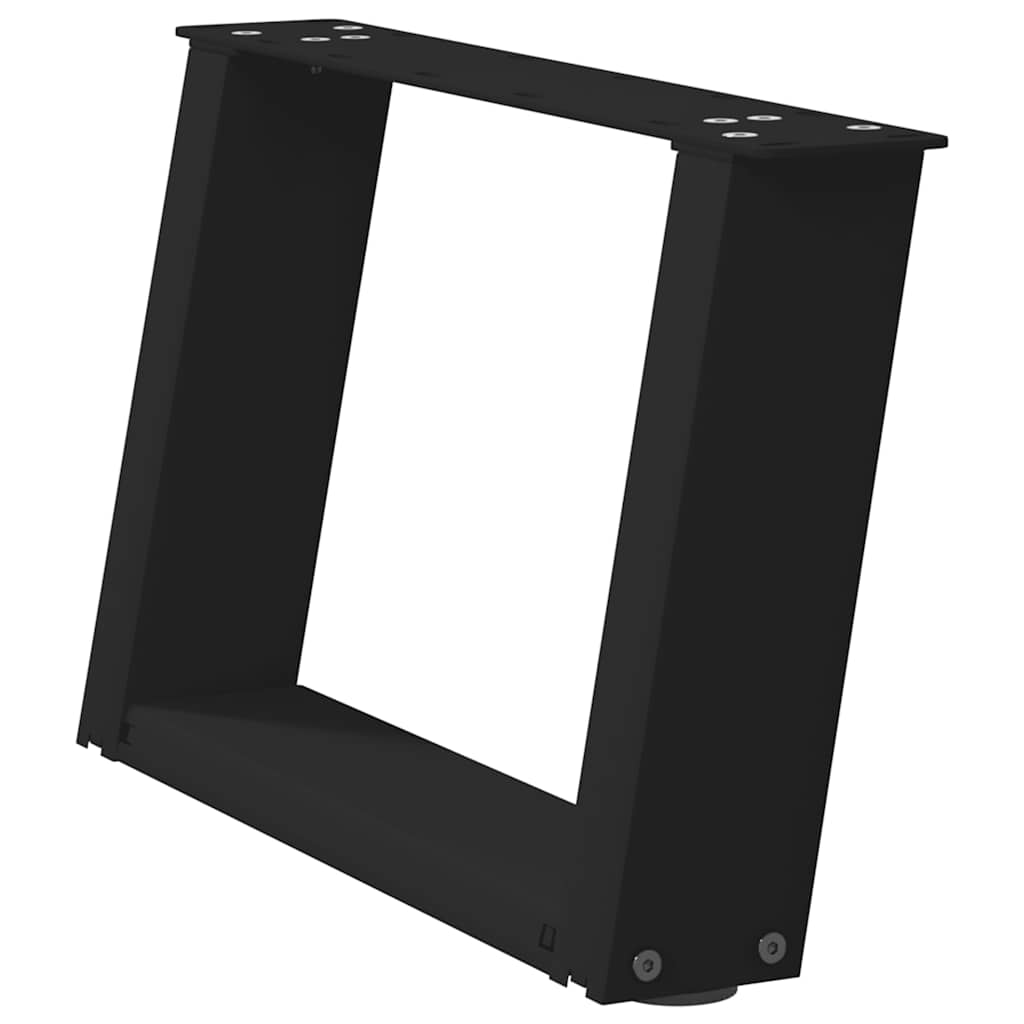 vidaXL Couchtischbeine U-Form 2 Stk. Schwarz 50x(30-31) cm Stahl