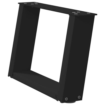 vidaXL Couchtischbeine U-Form 2 Stk. Schwarz 50x(30-31) cm Stahl