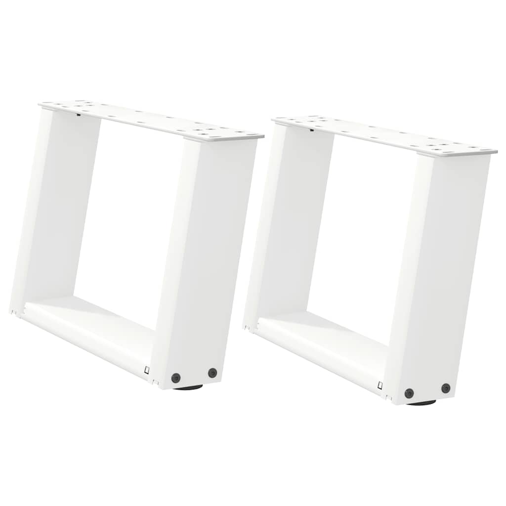 vidaXL Couchtischbeine U-Form 2 Stk. Weiß 50x(30-31) cm Stahl
