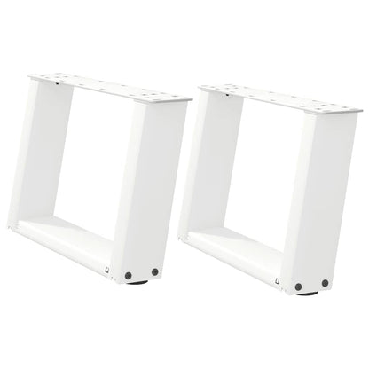 vidaXL Couchtischbeine U-Form 2 Stk. Weiß 50x(30-31) cm Stahl